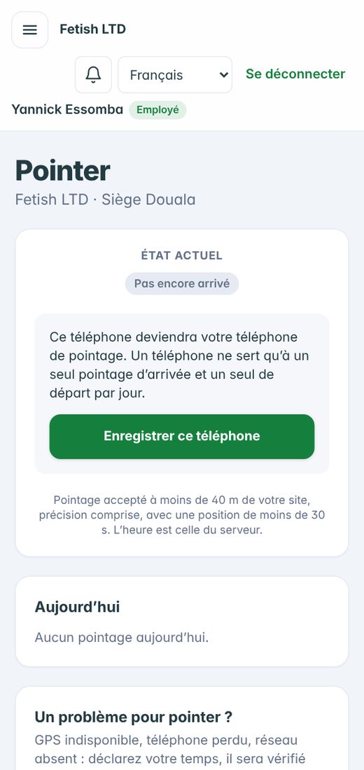 Wazi — Enregistrer son téléphone (une seule fois)