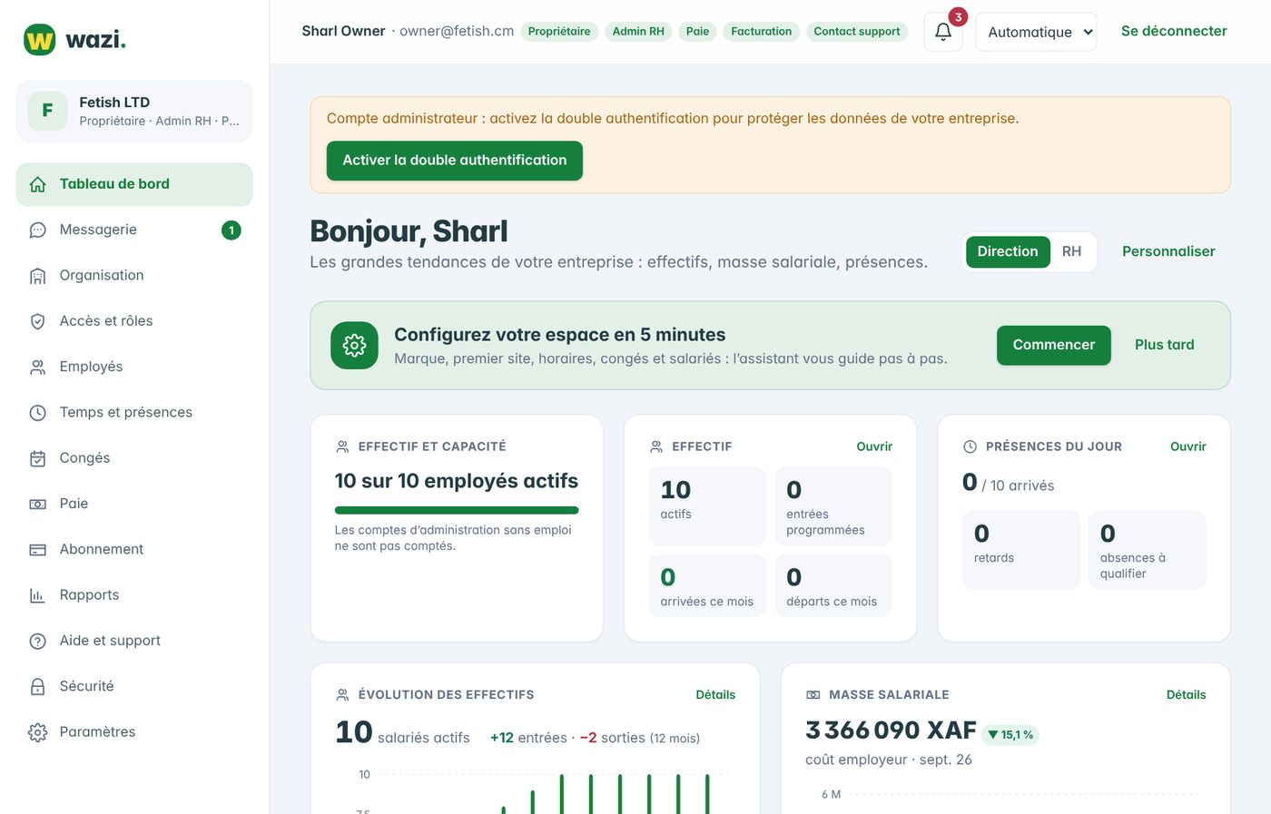 Wazi — Les cinq espaces de Wazi